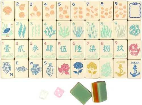 Vista 2 de Conjunto de Mahjong americano, tema costero de Hampton