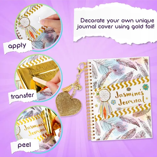 Vista 3 de Juego de diario Good Vibes de bricolaje solo por Craft Vibes - Diario personalizado - Diarios personalizados para niñas - Kit de álbum de recortes