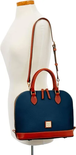 Vista 5 de Dooney & Bourke - Bolsa de cuero texturizado y zíper, funciona como bolsa de mano, monedero, bandolera