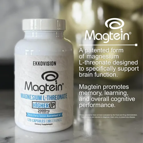 Vista 6 de Ekkovision Magtein L-treonato de magnesio, soporte de memoria y función cognitiva, suplemento de magnesio con minerales esenciales para hombres