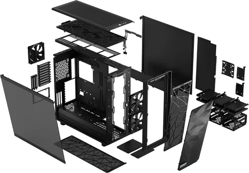 Vista 8 de Fractal Design Meshify 2 XL Negro ATX Flexible Luz Tintado de Cristal Templado Ventana Full Tower Computadora Luz TG negra