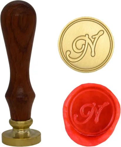 Vista 8 de Wax Seal Stamp Letter A-Z, Alphabet Initial Sealing Stamp for Christmas & Thanksgiving Cards, Wedding Invitation W-S-2 (Letter A)