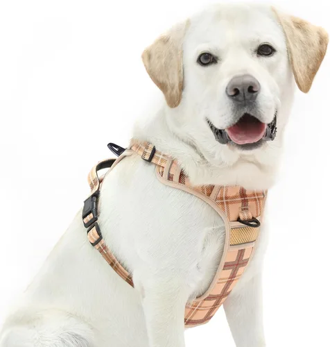 Vista 17 de PUPTECK Arnés sin tirones para perro, tamaño pequeño, ajustable, reflectante, con asa, de fácil control, cómodo y suave acolchado para perros Negro