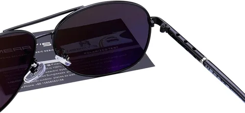 Vista 6 de MERRYS - Gafas de sol piloto estilo clásico polarizadas - UV 400 con funda 60MM 8285