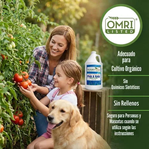 Vista 6 de GS Plant Foods Fertilizante Líquido de Pescado y Algas Kelp (1 Galón) – Alimento Vegetal Natural Listado por el Instituto de Revisión