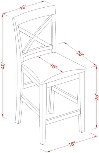Vista 5 de East West Furniture JAPB3-OAK-C - Juego de pub de 3 piezas de altura de mostrador contiene una mesa de comedor redonda con pedestal y 2 sillas