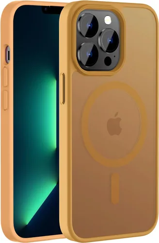 Vista 32 de Hualele - Funda magnética para iPhone 13 Pro, compatible con MagSafe, grado militar, a prueba de caídas, translúcida mate, parte trasera dura, borde