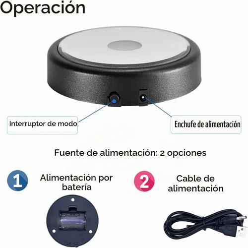 Vista 6 de IFOLAINA Base de luz LED, soporte de exhibición redondo multicolor para arte de cristal, base iluminada para vidrio 3D, base de pantalla LED
