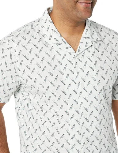 Vista 5 de Tienda Essentials Camisa de algodón con botones y manga corta para hombre