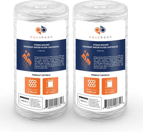 Vista 13 de Aquaboon Filtro de agua para heridas de cuerda de 1 micrón, repuesto de 10 x 4.5 pulgadas, cartucho de filtro de agua para toda la casa compatible