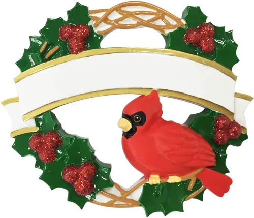 Vista 2 de Adornos personalizados de pájaro 2024 – Adorno de Navidad cardenal rojo, adornos cardenales para árbol de Navidad, pájaro cantor, tweets, adornos