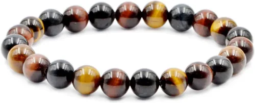 Vista 30 de AD Beads Pulsera elástica de cuentas redondas de piedras preciosas naturales, curación Reiki, 0.315 in Azul aguamarina