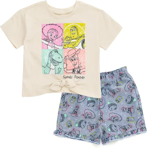 Vista 6 de Conjunto de camiseta floral y pantalones cortos de sarga Disney para bebés hasta niños grandes, tallas de 12 meses a 14-16