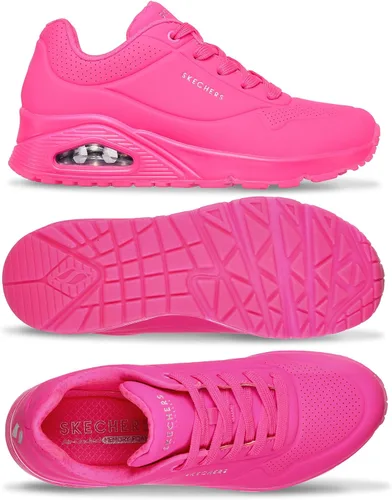 Vista 9 de Skechers Uno - Night Shades Zapatos deportivos para mujer, tenis con espuma viscoelástica refrescante, entresuela Skech-Air y empeine de Durabuck