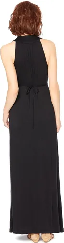 Vista 2 de Motherhood Maternity Vestido largo sin mangas para mujer con lazo en la cintura imperio