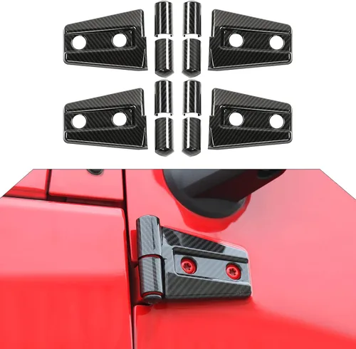 Vista 30 de 4 cubiertas protectoras de bisagra de puerta para Jeep Wrangler JK 2007-2018 de 2 puertas (negro)