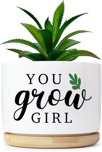 Vista 9 de Gracias por Ayudarme a Crecer Macetas Graciosas de Plantas Gracias Maceta Sin Planta, Maceta Pequeña de Suculentas para Plantas