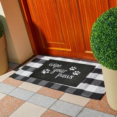 Vista 2 de Felpudo de bienvenida para puerta delantera, divertido tapete de goma natural antideslizante y duradero, tapete trasero para interiores, felpudos