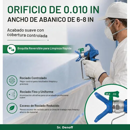 Vista 4 de SR.D Punta de repuesto de posventa para punta reversible de baja presión de acabado fino Graco FFLP RAC X (110)