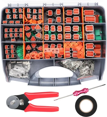 Vista 13 de 6 Juegos de Kit de Conectores Deutsch de 2 Pines – Conectores Eléctricos Impermeables 16 AWG, Conectores de Cable Automotriz IP67 (Macho y Hembra)