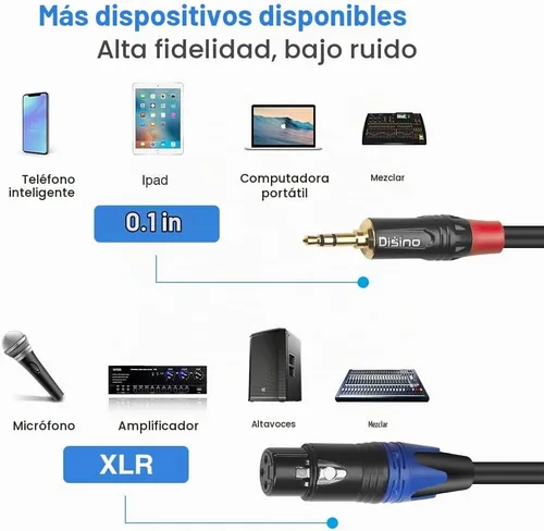 Vista 4 de Cable divisor Y de XLR doble hembra a 3,5 mm, cable de interconexión de micrófono de audio auxiliar estéreo TRS de XLR hembra desequilibrada a mini