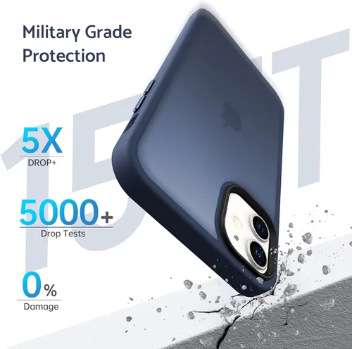 Vista 2 de Anqrp Funda diseñada para iPhone 11 azul [compatible con carga inalámbrica], [tacto sedoso] Funda delgada de silicona suave antiarañazos para iPhone
