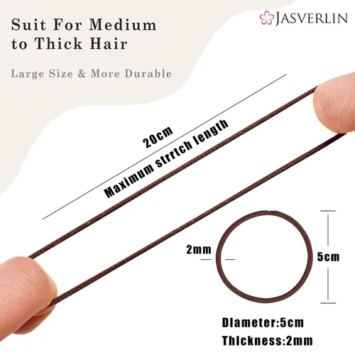 Vista 2 de JASVERLIN Ligas pequeñas para el cabello, elásticos sin daños, sin tirones, bandas trenzadas para mujeres y niñas, accesorios para corbatas finas a