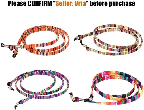 Vista 2 de Cordón ajustable para lentes ajuste universal unisex para colgar en el cuello color negro