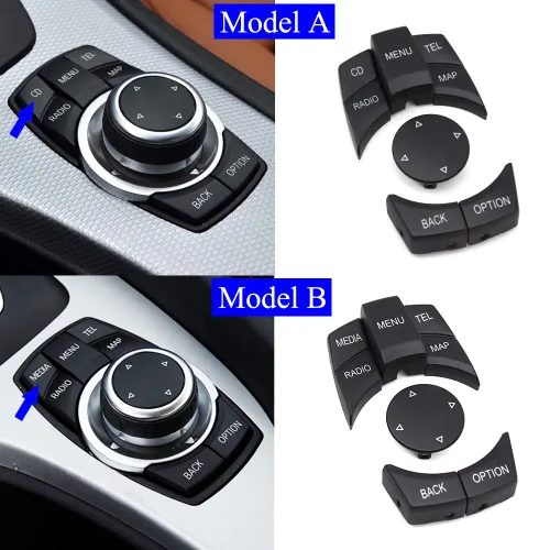 Vista 2 de Botón multimedia del botón del controlador iDrive CIC para BMW Negro, 6 unidades para BMW 1' E81 E82 E88/3' E90 E92 E93/5' E60 E61/6' E63 E64/X1