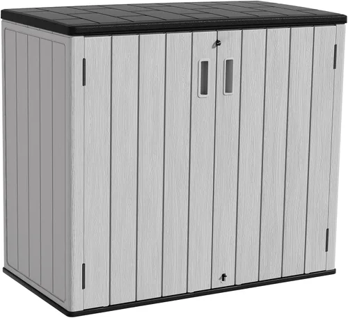 Vista 12 de HOMSPARK Cobertizo de almacenamiento exterior resistente a la intemperie de 47 pies cúbicos, multifuncional Cobertizos de almacenamiento de resina