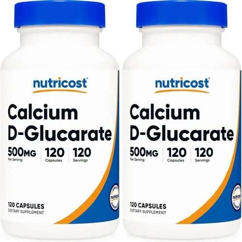 Vista 6 de Nutricost D-glucarato de calcio 500 mg, 120 cápsulas - Sin gluten, sin OMG, apto para vegetarianos