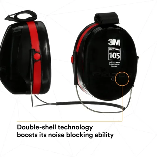 Vista 4 de 3M PELTOR - Orejeras Optime 105 de protección auditiva, compatible con E-A-Rfit, montaje, lijado y pulido
