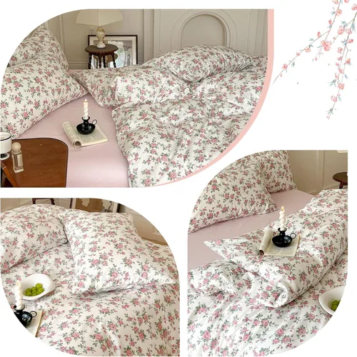 Vista 4 de BHUSB - Juego de funda de edredón para cama individual o queen para niños, 100 % algodón, 3 piezas, reversible, juego completo de ropa de cama