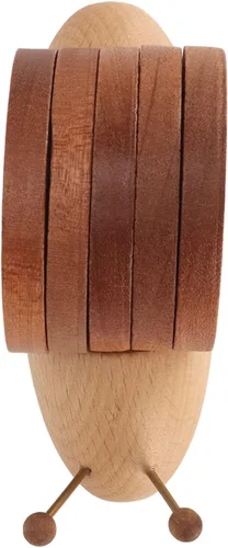 Vista 9 de Juego de posavasos de caracol con imán, exquisitos posavasos de madera para bebidas para el hogar o el restaurante, Rústico