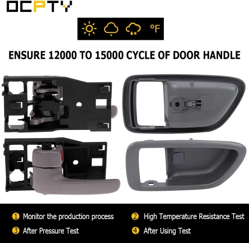 Vista 5 de OCPTY Manijas de puerta interiores delanteras y traseras del conductor izquierdo del pasajero lado derecho de repuesto para Toyota Sequoia 2001-2007