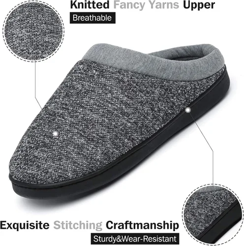 Vista 2 de Mishansha Pantuflas cómodas para hombre y mujer con espuma viscoelástica NegroGris Carbón