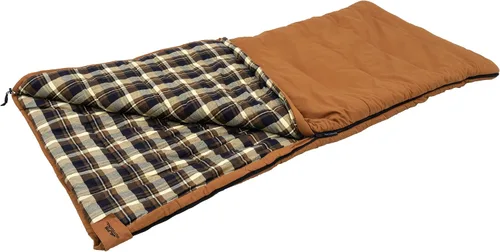 Vista 6 de ALPS OutdoorZ Redwood - Saco de dormir forrado de franela de -10°F con carcasa de lona de algodón, cremalleras resistentes, diseño rectangular