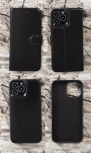Vista 4 de VENOULT - Funda tipo cartera compatible con iPhone 14 Plus para hombre o mujer, 14 Pro / 14 Pro MAX / 13 MAX de cuero genuino de grano completo