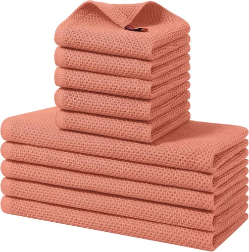 Vista 46 de Homaxy Juego de toallas y paños de cocina 100% algodón, 30 x 30 centímetros y 33 x 71 centímetros, juego de 8 toallas de cocina ultra suaves