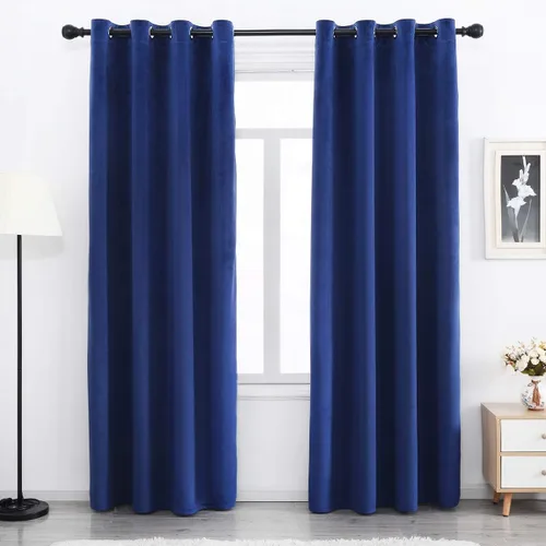 Vista 14 de SPXTEX Cortinas Opacas de Terciopelo Verde - 84 Pulgadas de Largo, Bloqueo de Luz, Parte Superior con Ojales, Aislamiento de Calor, Térmico