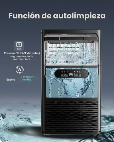 Vista 5 de EUHOMY Máquina comercial para hacer hielo, 85 libras/24 horas, 36 cubitos de hielo en 8-12 minutos, máquina de hielo debajo del mostrador con filtro