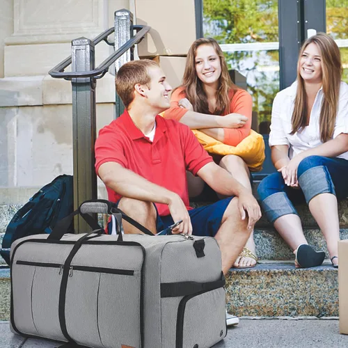 Vista 7 de Urtala - Bolsa de viaje para mujeres y hombres, bolsa grande plegable para fines de semana con compartimento para zapatos y tirante, maleta