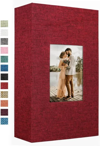 Vista 30 de Vienrose - Álbum de fotos de 4 x 6 pulgadas, 100 páginas, cubierta de lino con ventana frontal, para bebés, bodas, familias, niños y aniversarios