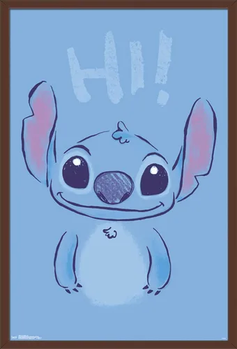 Vista 15 de Trends International Disney Lilo and Stitch - Póster de pared Hi Wall, 14.725 x 22.375 pulgadas, versión enmarcada de madera de granero
