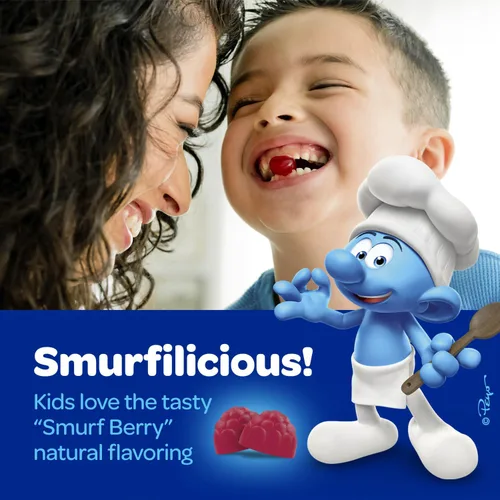 Vista 4 de Smurfs Kids Gomitas Calmantes Gomitas Calmantes para Niños con Melisa y L-Teanina Hechas con Fruta Real Desarrollado por Doctores Sin