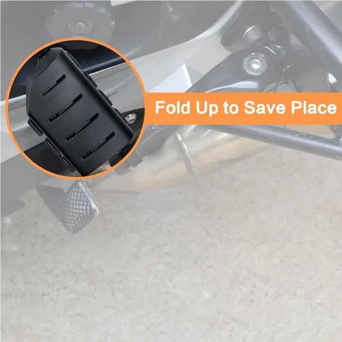 Vista 5 de Estriberas de carretera en ángulo de 1.25 pulgadas de largo para motocicleta, reposapiés ajustables con abrazaderas kit de soportes compatible
