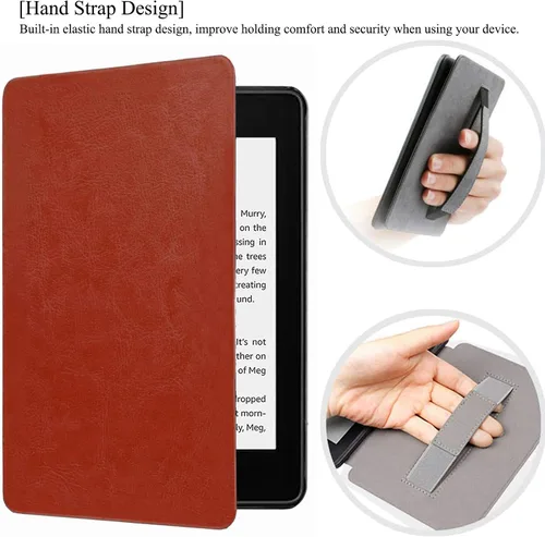 Vista 4 de Funda para Kindle Paperwhite 2018, delgada funda protectora de piel sintética con función de apagado y encendido automático para Kindle Paperwhite