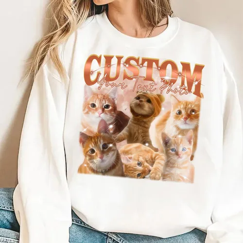 Vista 24 de Sudaderas con capucha personalizadas diseñan el tuyo propio, retrato de camisa de la foto, regalos personalizados para el día de San Valentín