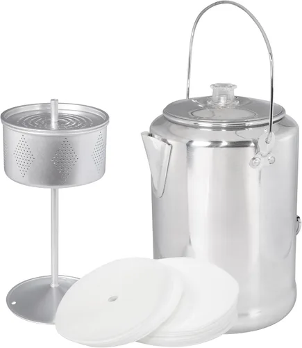 Vista 13 de Cafetera percoladora de aluminio Stansport con asa de alambre