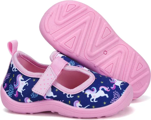 Vista 7 de FANTURE Zapatos de agua para niños y niñas, sandalias lindas para playa, natación, piscina, parque acuático, tenis acuáticos para niños pequeños
